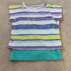 NWOT girls cropped shirt with crochet lace back